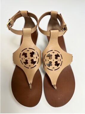 Tory Burch Leather Wedge Sandals – Size 8